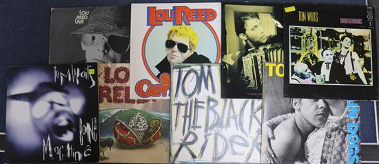 Eight Tom Waits / Lou Reed vinyl LPs; The Black Rider, Franks Wild Years, Raindogs, Swordfish Trombones,